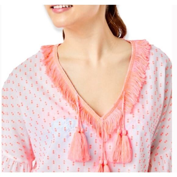 Lilly Pulitzer Kipper Swim Coverup Tangelo Neon Clip Size L/XL - Picture 4 of 12